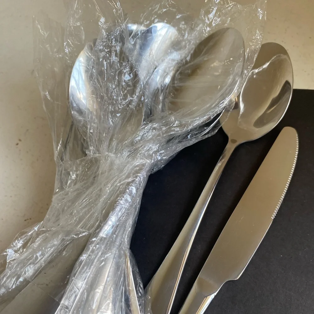 10 pcs large silver spoon forks and knifes set new